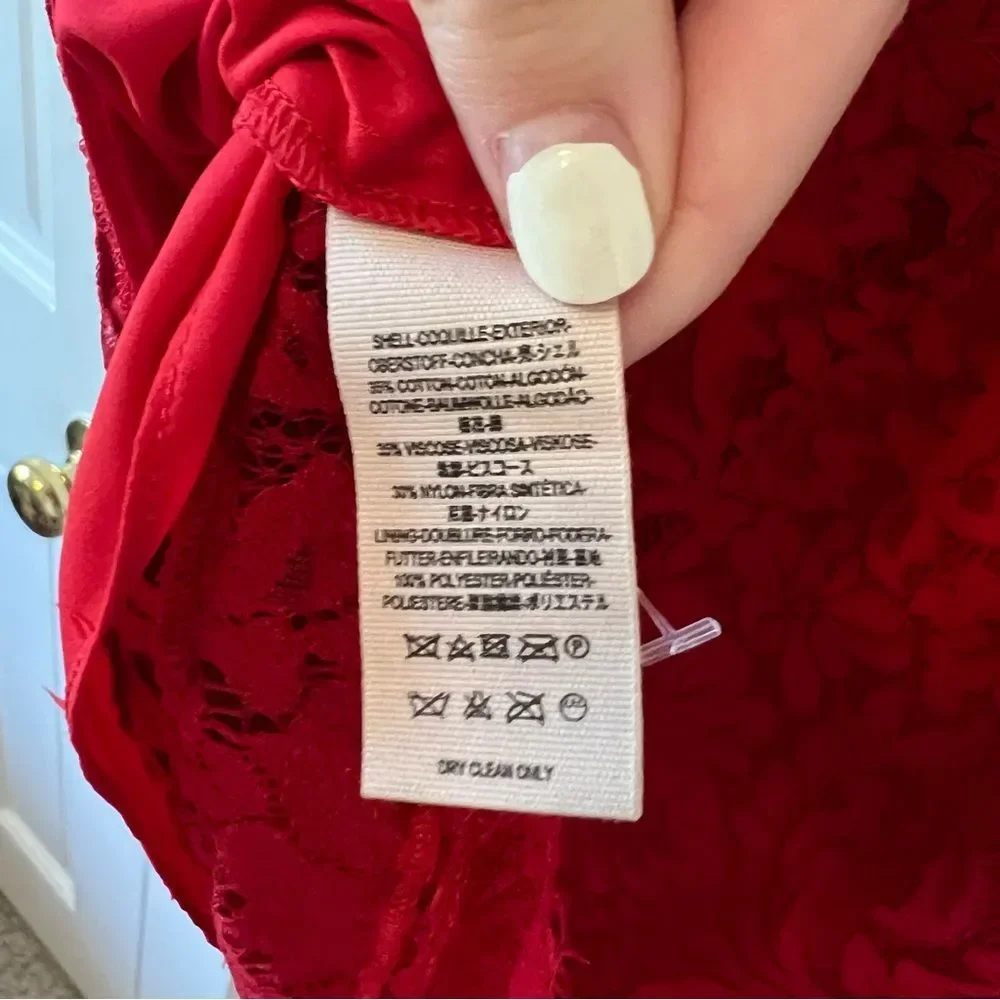 NWT Saylor x Free People Red Cherie Lace Mini Dress Size Large - Picture 9 of 10